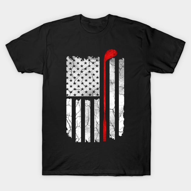 Golf American Flag T-shirt T-Shirt by missalona